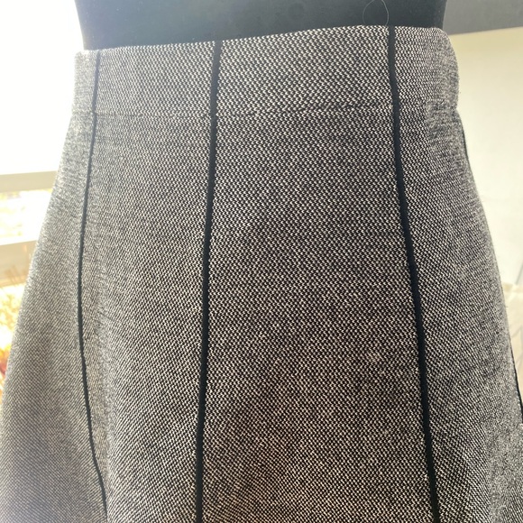 Zara Basic Collection Striped Flared High Rise Skirt - grey / black - Picture 3 of 6